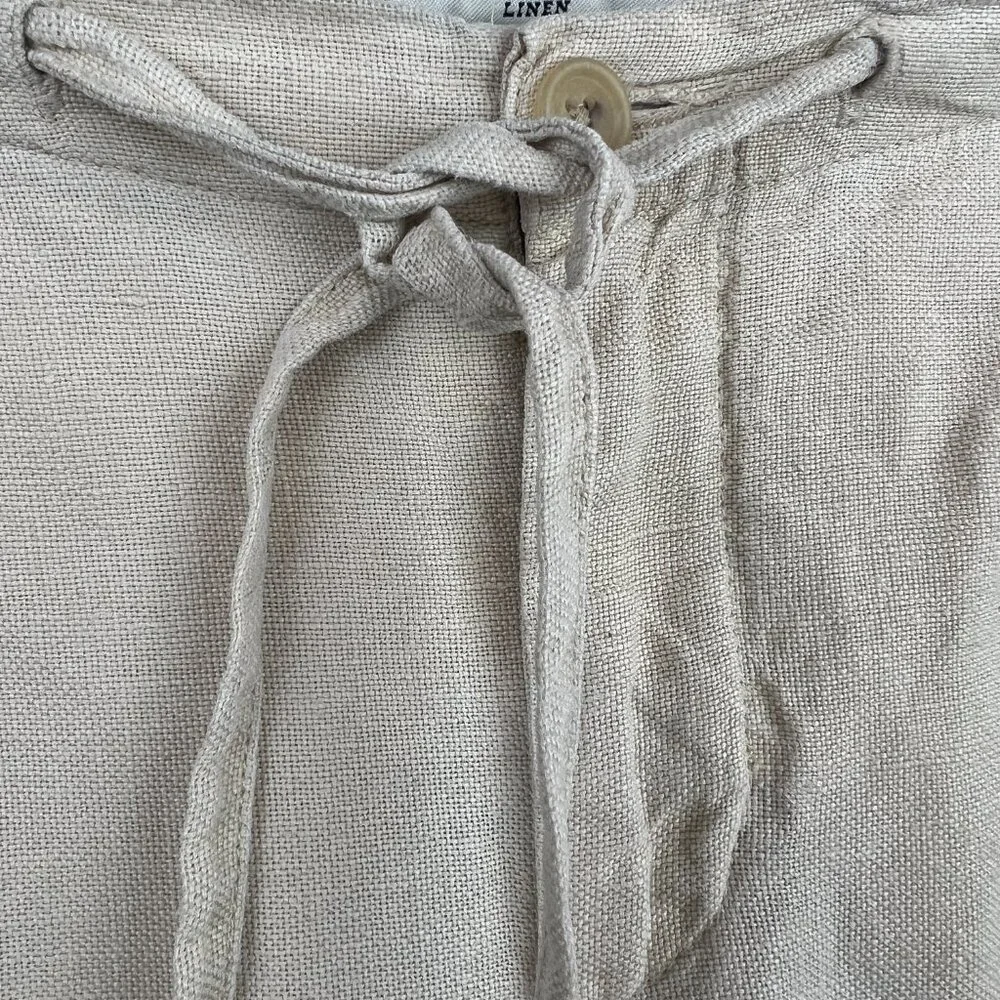 Banana Republic‎ Linen Ankle Pant Jogger Ankle Ties Size 2 Oatmeal